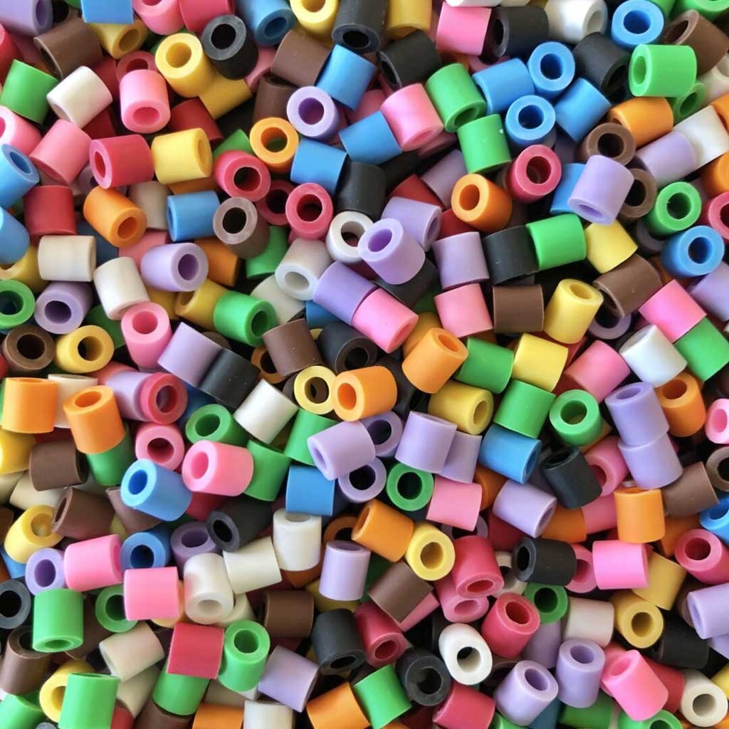 Nabbi® Bio Bügelperlen 100% kompostierbar 5.000 Stk./3 Legeplatten/10 Farben Mix/Ø 5xH5mm