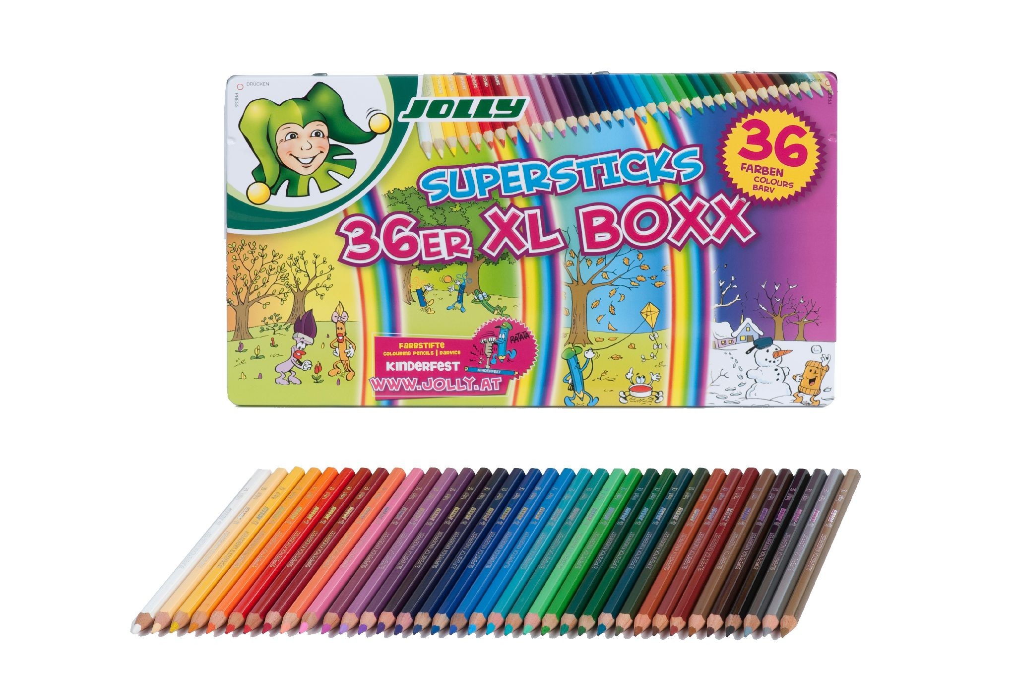 JOLLY Supersticks kinderfest CLASSIC sortiert, 36er 3D Metalletui