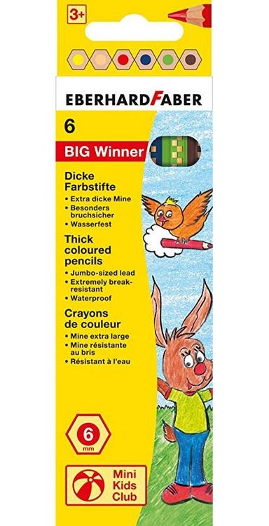 6 Farbstifte Big WINNER farblich sortiert von Eberhard Faber