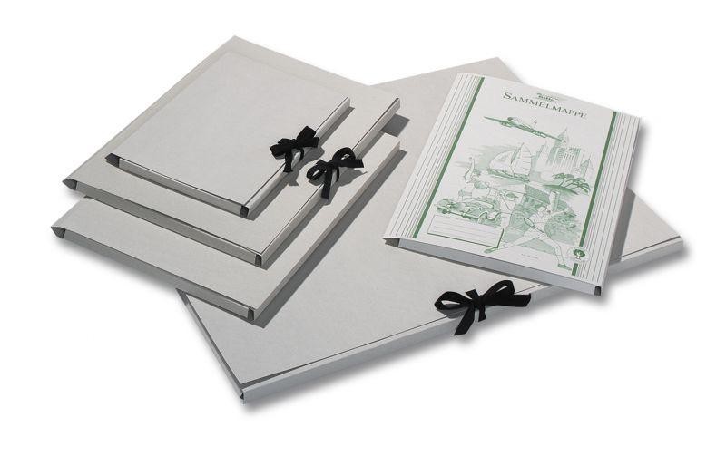 Sammelmappe aus Graupappe, 50x70cm ohne Druck, mit Band