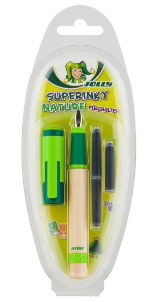 JOLLY Superinky NATURE+Clip grün +3 TP blau, 1er-Kartonetui