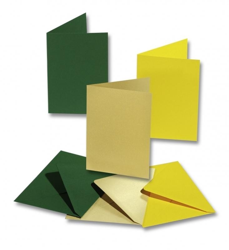 Doppelkarten 220 g/m², 10,5x15 cm je 5 Karten&Kuverts&Einlagen Einzelfarben