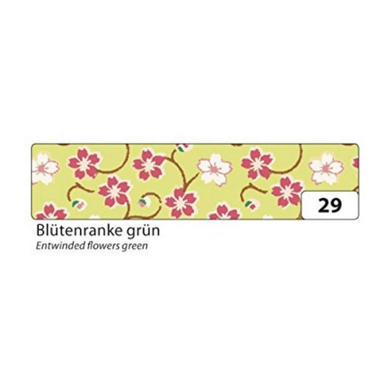 Washi - Tape, 15mmx10m Blütenranke grün