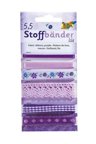 Stoffbänder Lila 6 Stück sortiert, 5,5 Meter
