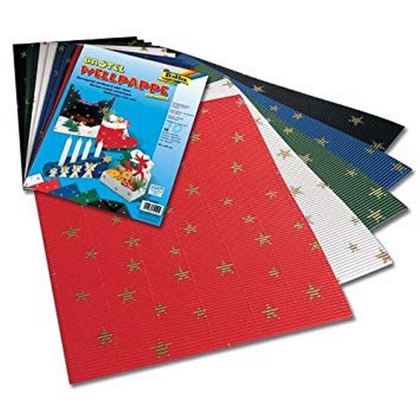 Wellpappe 50x70 10Bg Sterne Einzelfarben