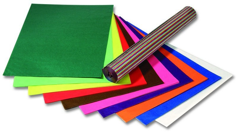 Transparentpapier 42g/m², 50x70cm 100 Bogen, eingerollt, farbig sortiert