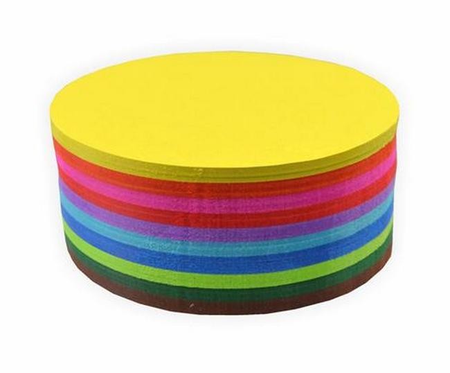 Faltblätter 70g/m², 10cm rund 100 Blatt, farbig sortiert