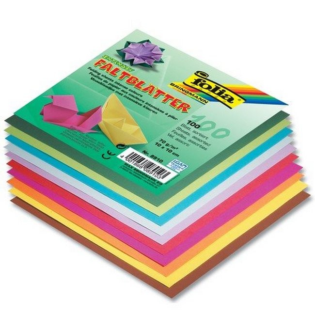 Faltblätter 70g/m², 20x20cm 100 Blatt, farbig sortiert