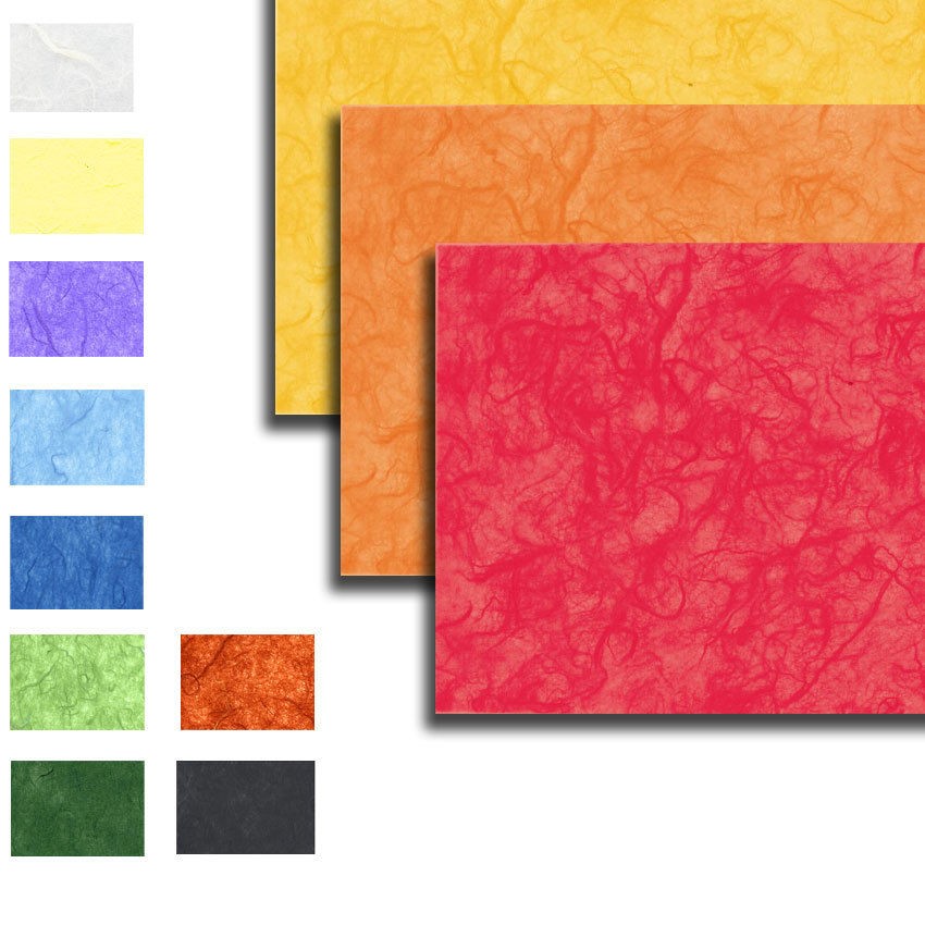 Faserseide 25g/m², 47x64cm, 25 Bogen farbig sortiert