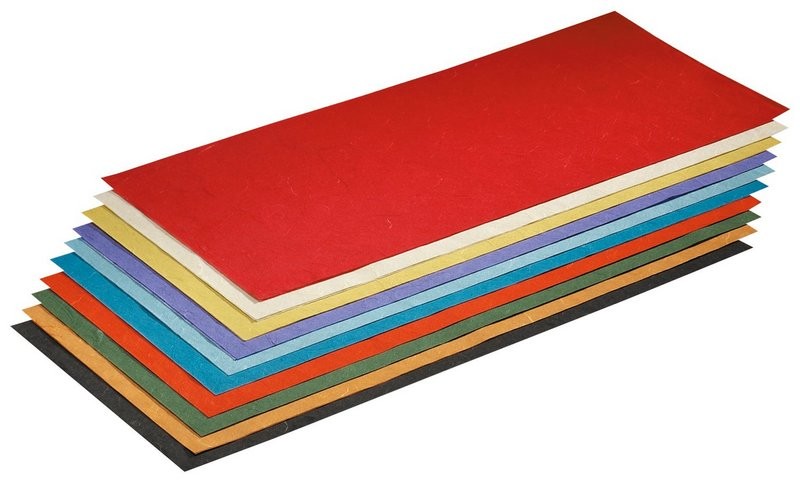 Faserseide 25g/m², 22x51cm, 25 Bogen farbig sortiert
