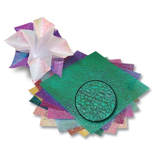 Irisierendes Papier 75g/m², 50x70cm 10 Bogen, 2 Prägungen farbig sortiert