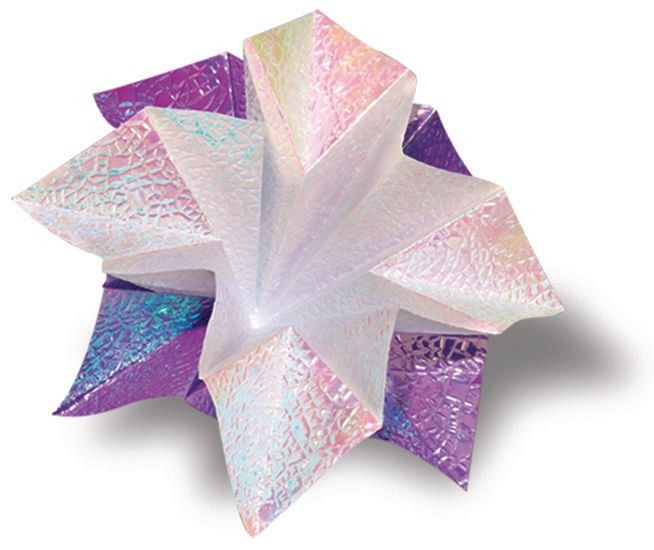 Irisierendes Papier 75g/m², 14x14cm 50 Blatt, Gewebepräg., farbig sortiert