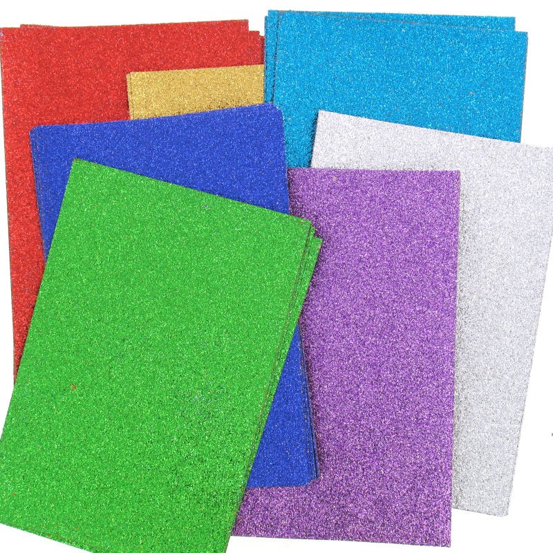 Glitter-Papier 70g/m², 50x70cm 10 Bogen, farbig sortiert