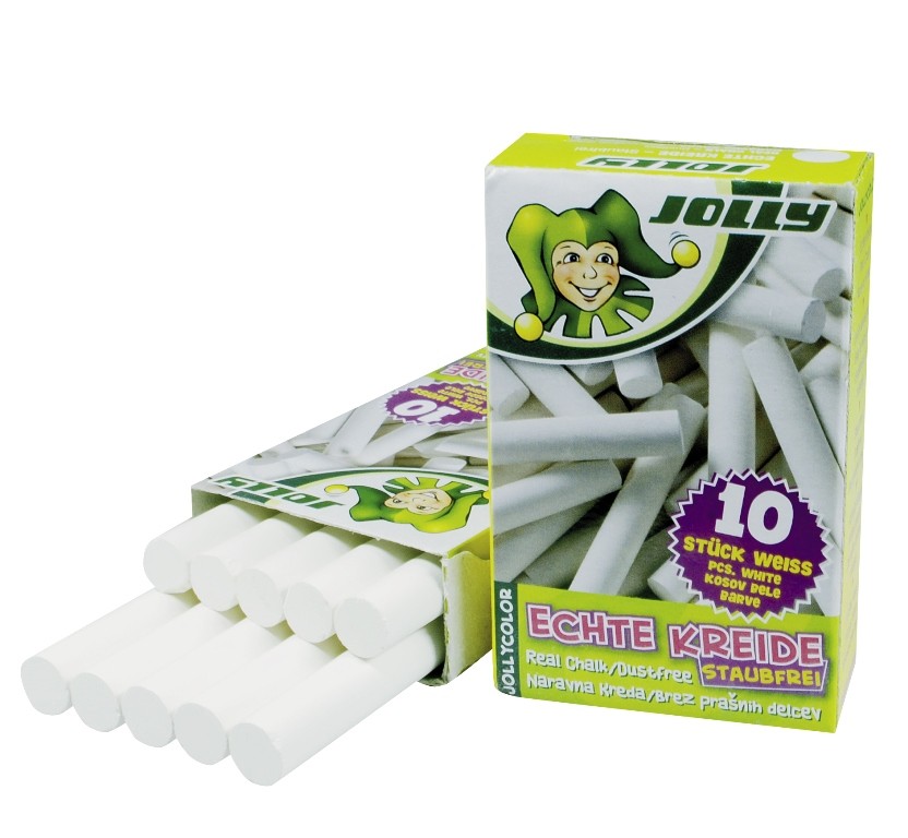Jollycolor Tafelkreide weiß, 10 Stück