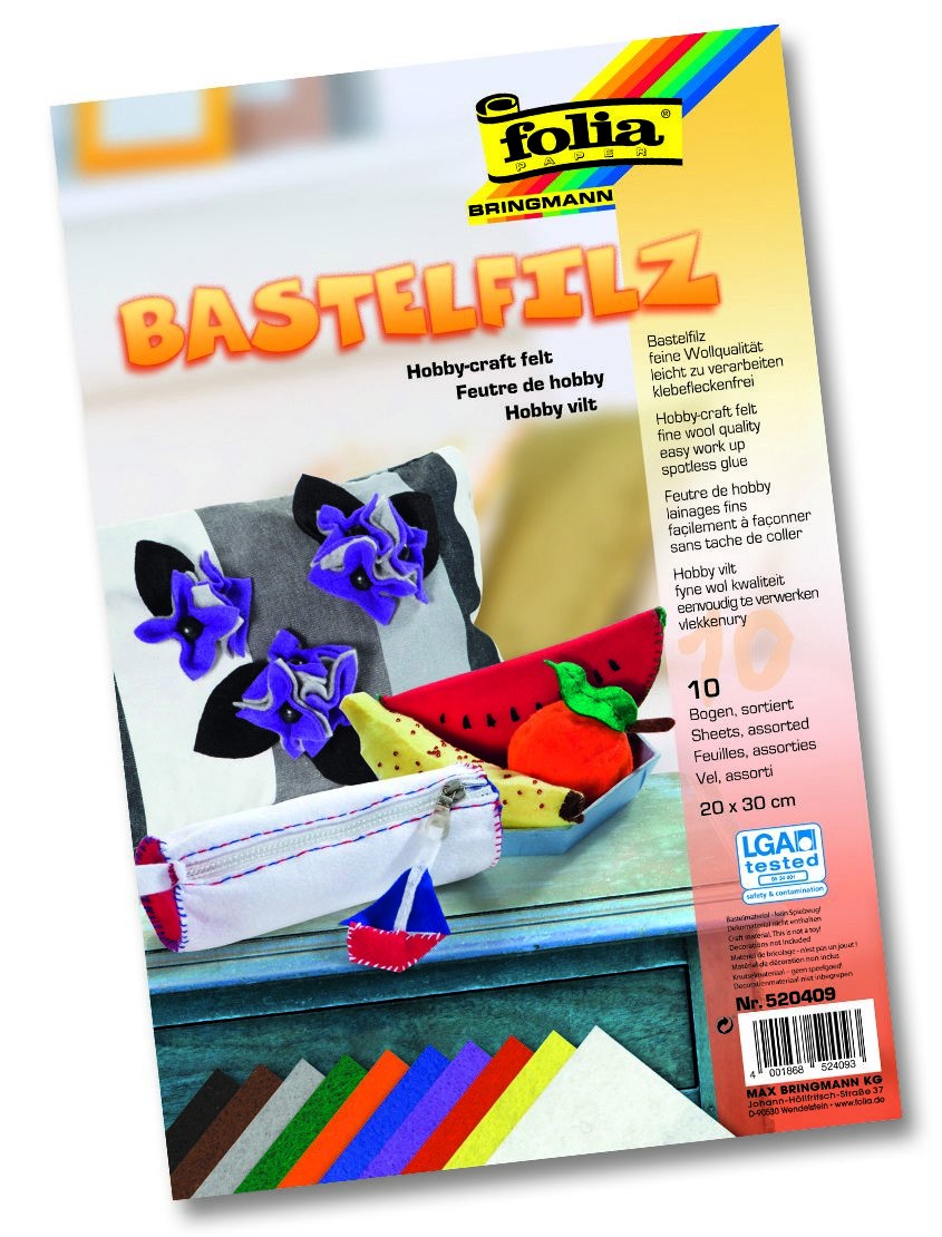 Bastelfilz 150g/m², 20x30cm, 10 Blatt TON IN TON MIX - Herbst sortiert