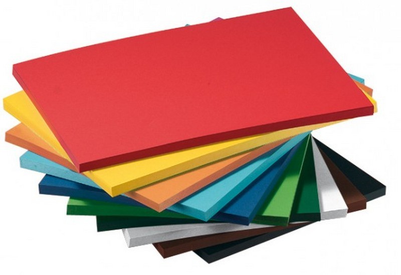 Fotokarton 300g/m², 50x70cm, 50 Bogen in 10 Farben sortiert