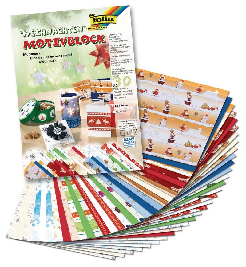 Motivblock WEIHNACHTEN I", 270g/m² 24x34cm, 30 Blatt, sortiert"