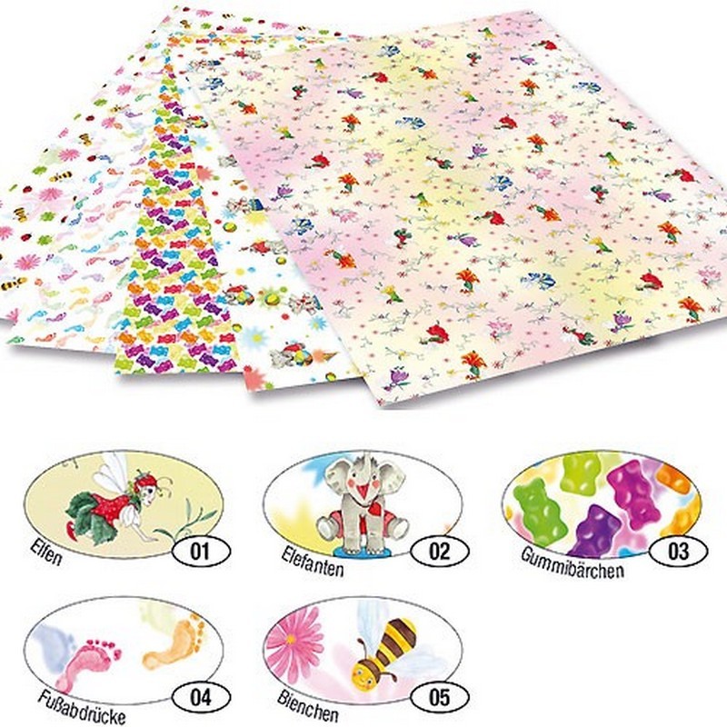 Motivkarton 270g/m², 50x70cm, 10 Bogen Bienchen""