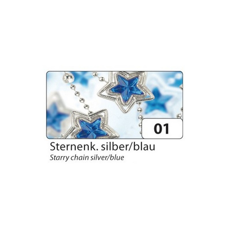 Motivkarton 270g/m², 50x70cm, 10 Bogen Sternenkette silber/blau""