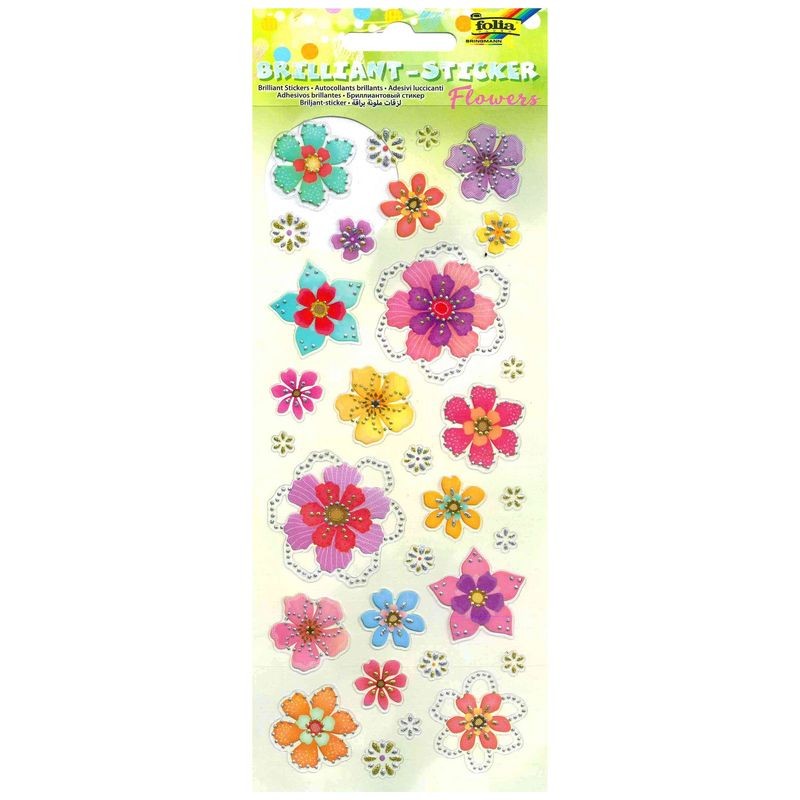 Brilliant Sticker FLOWERS, ca.10x23cm 1 Blatt
