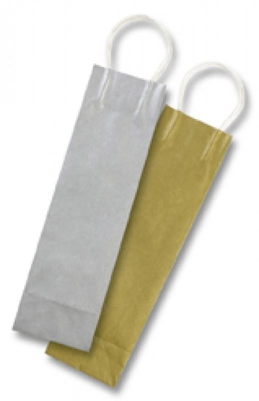 Papiertüten für Flaschen, 110g/m² 6 Stück, 10x10x36cm, je 3 x gold/silber