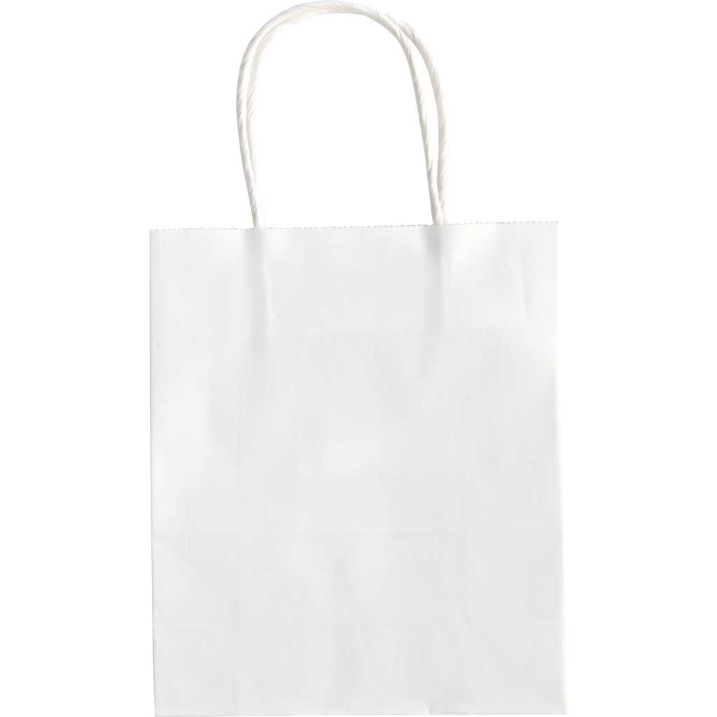 Papiertüten aus 110g/m² Kraftpapier 20 Stück, 18x8x21cm, weiß