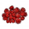 Pompons für Dekorationen 10, 15, 20, 25 mm, 40 Stk., rot metallic