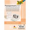 Passepartouts 220g/m², ovale Stanzung 10,5x15cm,5 Karten+Kuverts, perlweiß