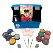 Eulenspiegel Profi-Schmink-Set mit 12 Farben + Glitzer und Anwendungsbuch