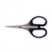 Silhouettenschere 10,5cm, beidseitiger Schliff 3cm Klinge mit schwarzem Griff aus Kunststoff